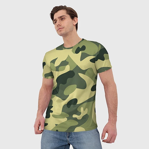Мужская футболка Камуфляж: зеленый/хаки / 3D-принт – фото 3