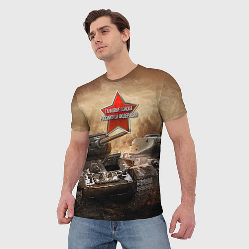 Мужская футболка Танковые войска РФ / 3D-принт – фото 3