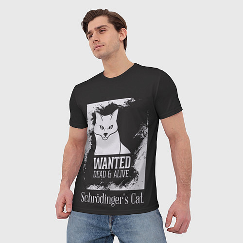 Мужская футболка Wanted Cat / 3D-принт – фото 3