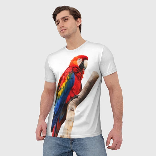 Мужская футболка Яркий попугай / 3D-принт – фото 3