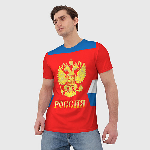 Мужская футболка Сборная РФ: #77 TELEGIN / 3D-принт – фото 3