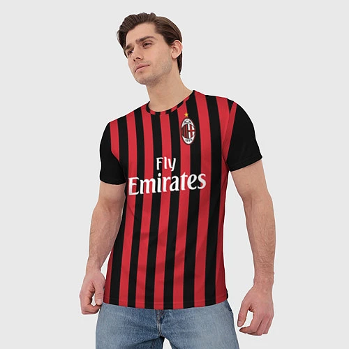 Мужская футболка Milan FC: Fly Emirates / 3D-принт – фото 3