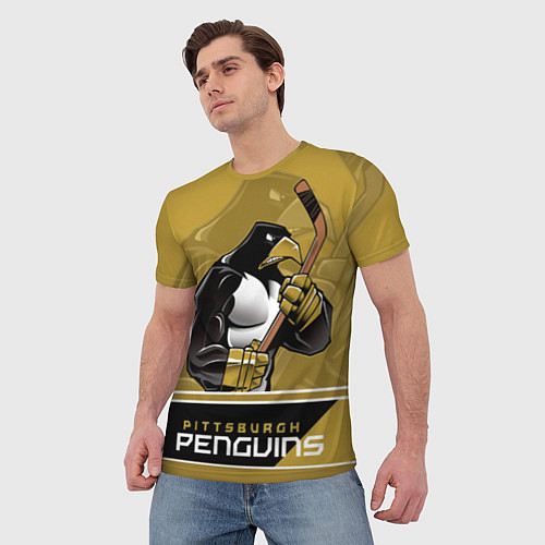 Мужская футболка Pittsburgh Penguins / 3D-принт – фото 3