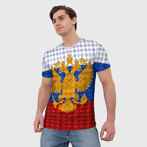 Мужская футболка Россия: полигоны / 3D-принт – фото 3