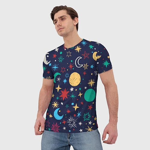 Мужская футболка Звездное небо / 3D-принт – фото 3