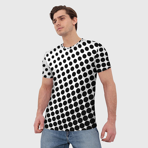 Мужская футболка Белый в горошек / 3D-принт – фото 3