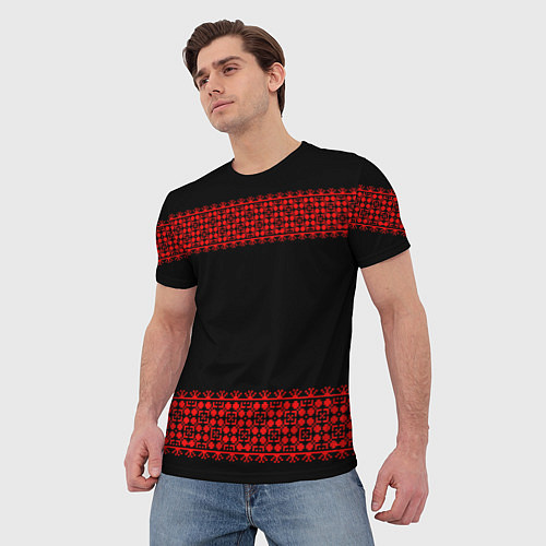 Мужская футболка Славянский орнамент (на чёрном) / 3D-принт – фото 3