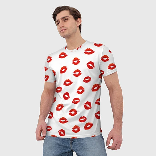 Мужская футболка Поцелуйчики / 3D-принт – фото 3