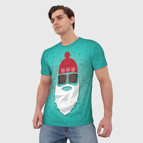 Мужская футболка Санта хипстер / 3D-принт – фото 3