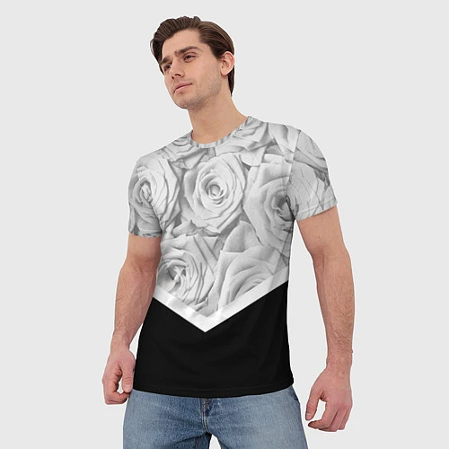 Мужская футболка Розы / 3D-принт – фото 3