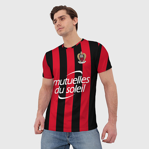 Мужская футболка OGC Nice: mutuelles du soleil / 3D-принт – фото 3