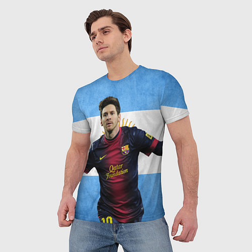 Мужская футболка Messi from Argentina / 3D-принт – фото 3