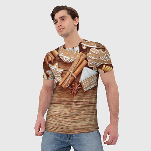 Мужская футболка Коричные пряники / 3D-принт – фото 3