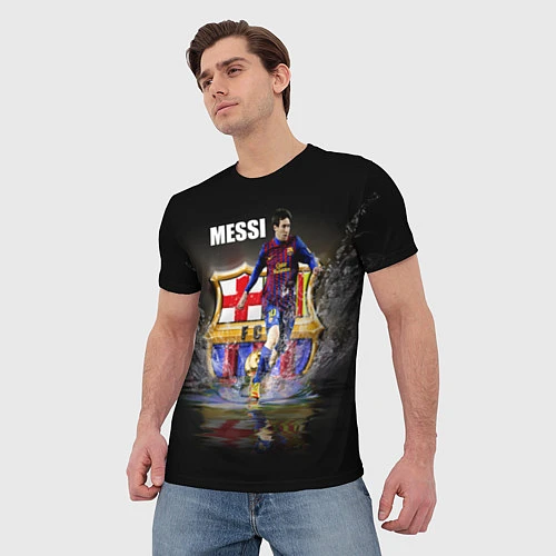 Мужская футболка Messi FCB / 3D-принт – фото 3