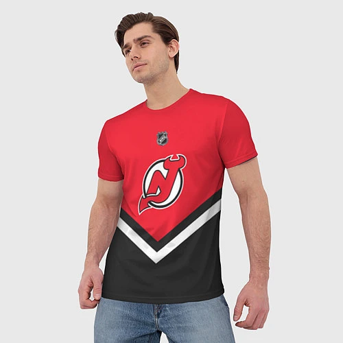 Мужская футболка NHL: New Jersey Devils / 3D-принт – фото 3