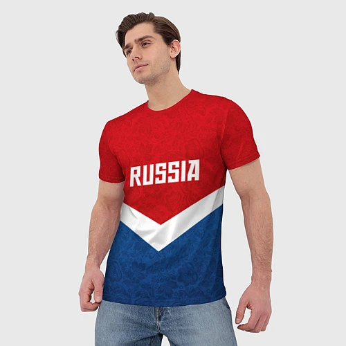 Мужская футболка Russia Team / 3D-принт – фото 3