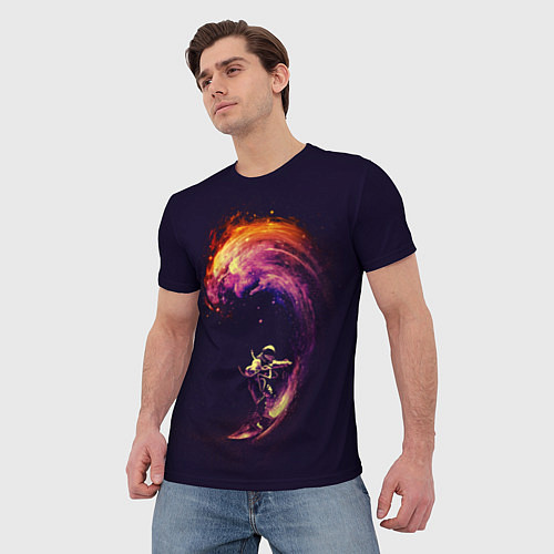 Мужская футболка Космический серфинг / 3D-принт – фото 3