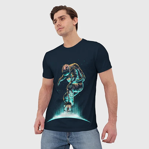Мужская футболка Планетарный скейтбординг / 3D-принт – фото 3