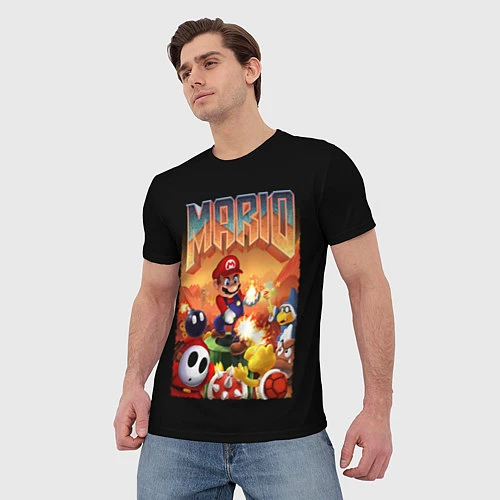 Мужская футболка Mario Doom / 3D-принт – фото 3