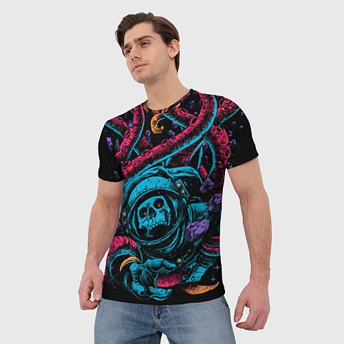 Мужская футболка Космический осьминог / 3D-принт – фото 3