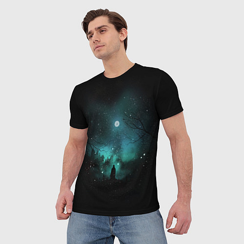 Мужская футболка Взгляд на звезды / 3D-принт – фото 3