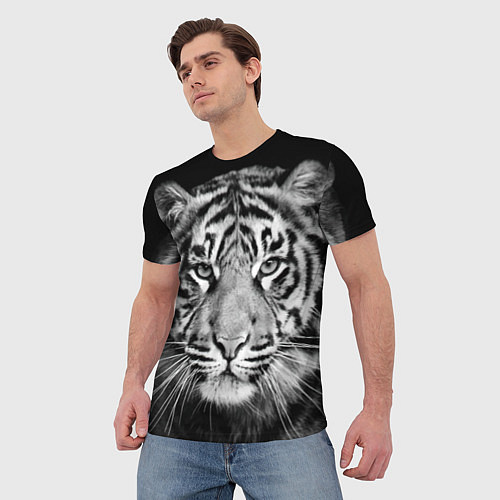 Мужская футболка Мордочка тигра / 3D-принт – фото 3