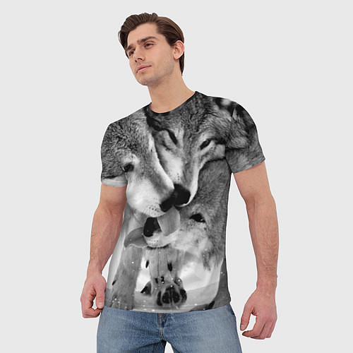 Мужская футболка Волчья семья / 3D-принт – фото 3