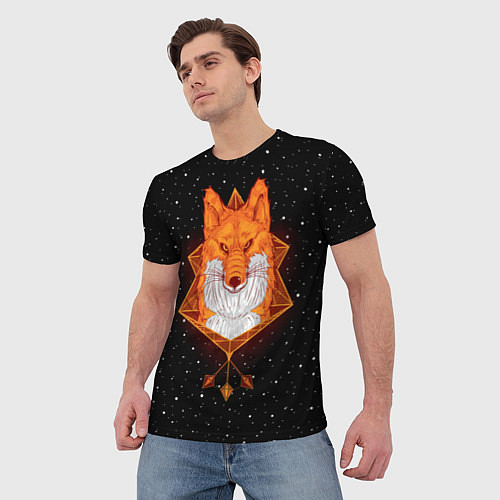 Мужская футболка Огненный лис / 3D-принт – фото 3