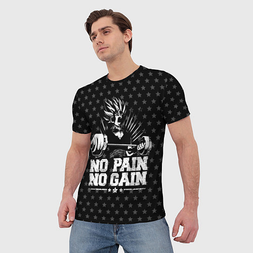 Мужская футболка No Pain No Gain / 3D-принт – фото 3