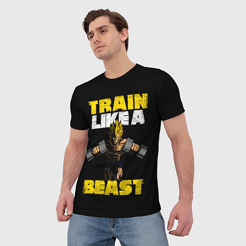 Мужская футболка Train Like a Beast / 3D-принт – фото 3