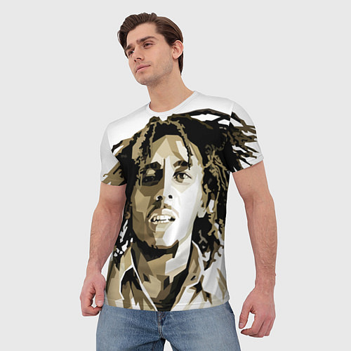 Мужская футболка Bob Marley: Mono / 3D-принт – фото 3