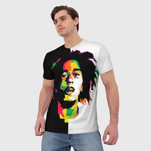 Мужская футболка Bob Marley: Colors / 3D-принт – фото 3