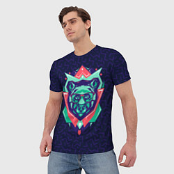 Футболка мужская Hipster Bear, цвет: 3D-принт — фото 2