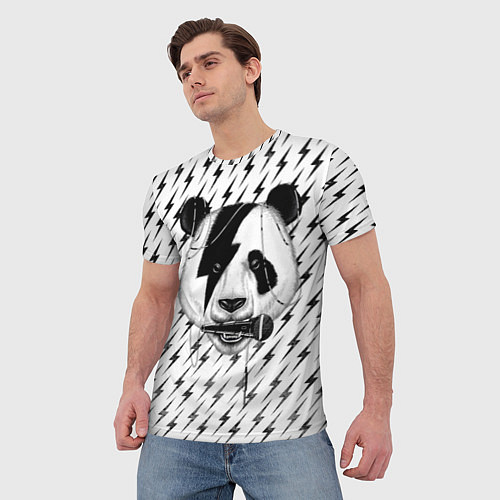 Мужская футболка Панда вокалист / 3D-принт – фото 3