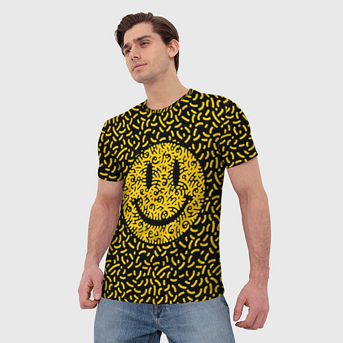 Мужская футболка Радостный смайл / 3D-принт – фото 3