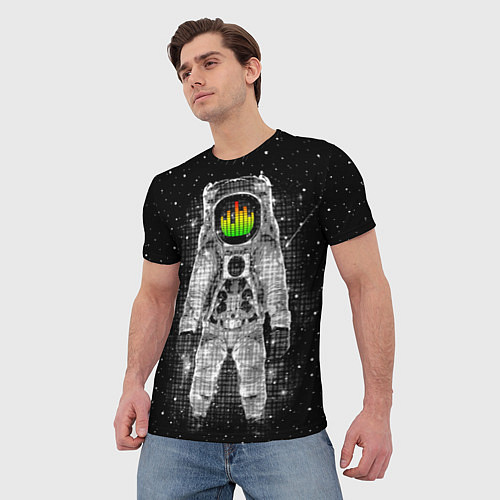Мужская футболка Музыкальный космонавт / 3D-принт – фото 3