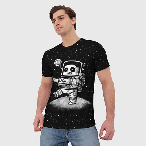 Мужская футболка Панда лунатик / 3D-принт – фото 3