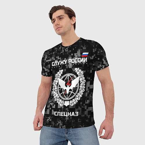 Мужская футболка Спецназ: Служу России / 3D-принт – фото 3