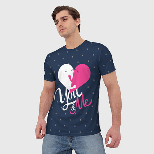 Мужская футболка Valentines Day, you and my / 3D-принт – фото 3