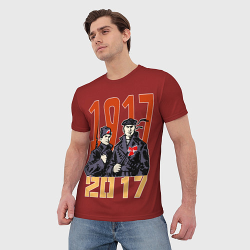 Мужская футболка 100 лет Революции / 3D-принт – фото 3