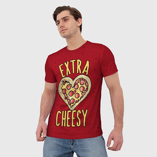 Мужская футболка Extra Cheesy / 3D-принт – фото 3