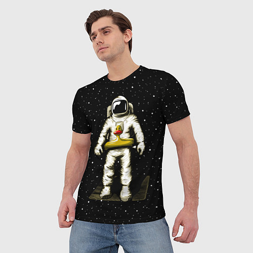 Мужская футболка Космонавт с уточкой / 3D-принт – фото 3