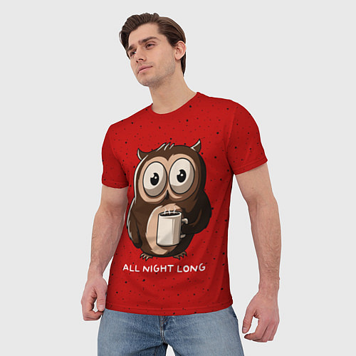 Мужская футболка Ночная сова / 3D-принт – фото 3