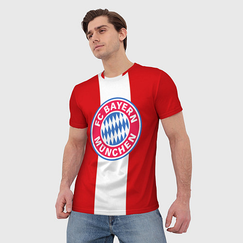 Мужская футболка Bayern FC: Red line / 3D-принт – фото 3