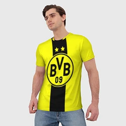 Футболка мужская BVB FC: Yellow line, цвет: 3D-принт — фото 2
