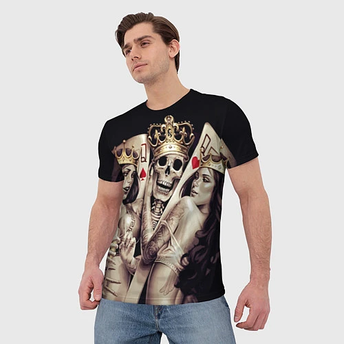 Мужская футболка Poker Skull / 3D-принт – фото 3