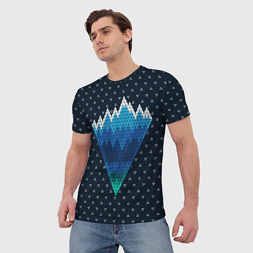 Мужская футболка Геометрические горы / 3D-принт – фото 3