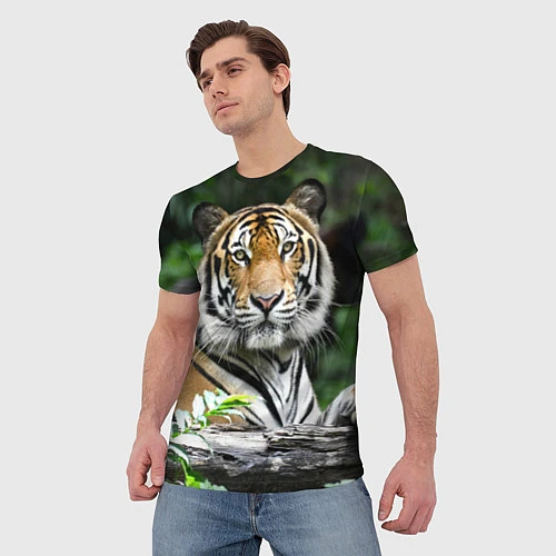 Мужская футболка Тигр в джунглях / 3D-принт – фото 3