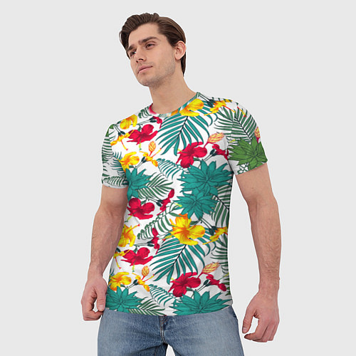 Мужская футболка Тропический узор / 3D-принт – фото 3