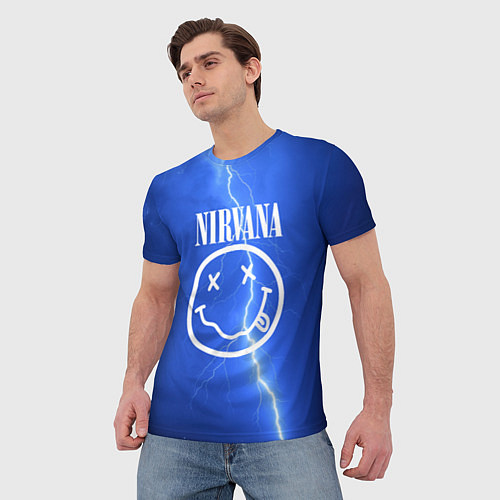 Мужская футболка Nirvana: Lightning / 3D-принт – фото 3